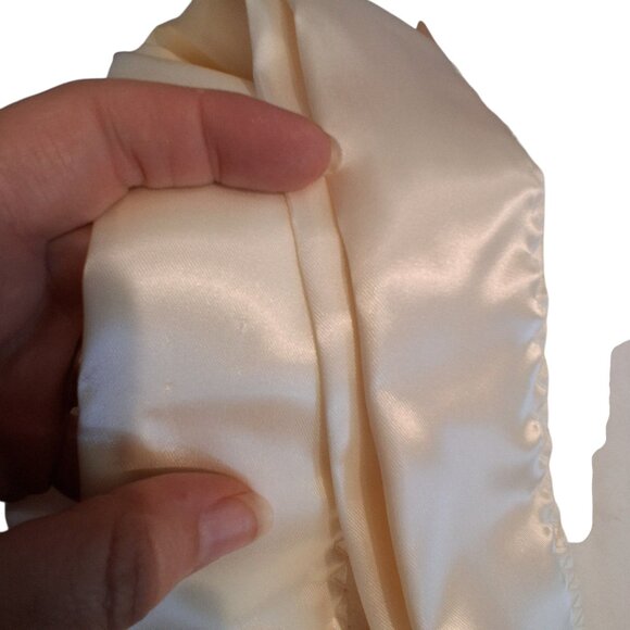 Pepperell nwt new old stock baby blanket fleece satin binding ivory 36x50 - Picture 4 of 10